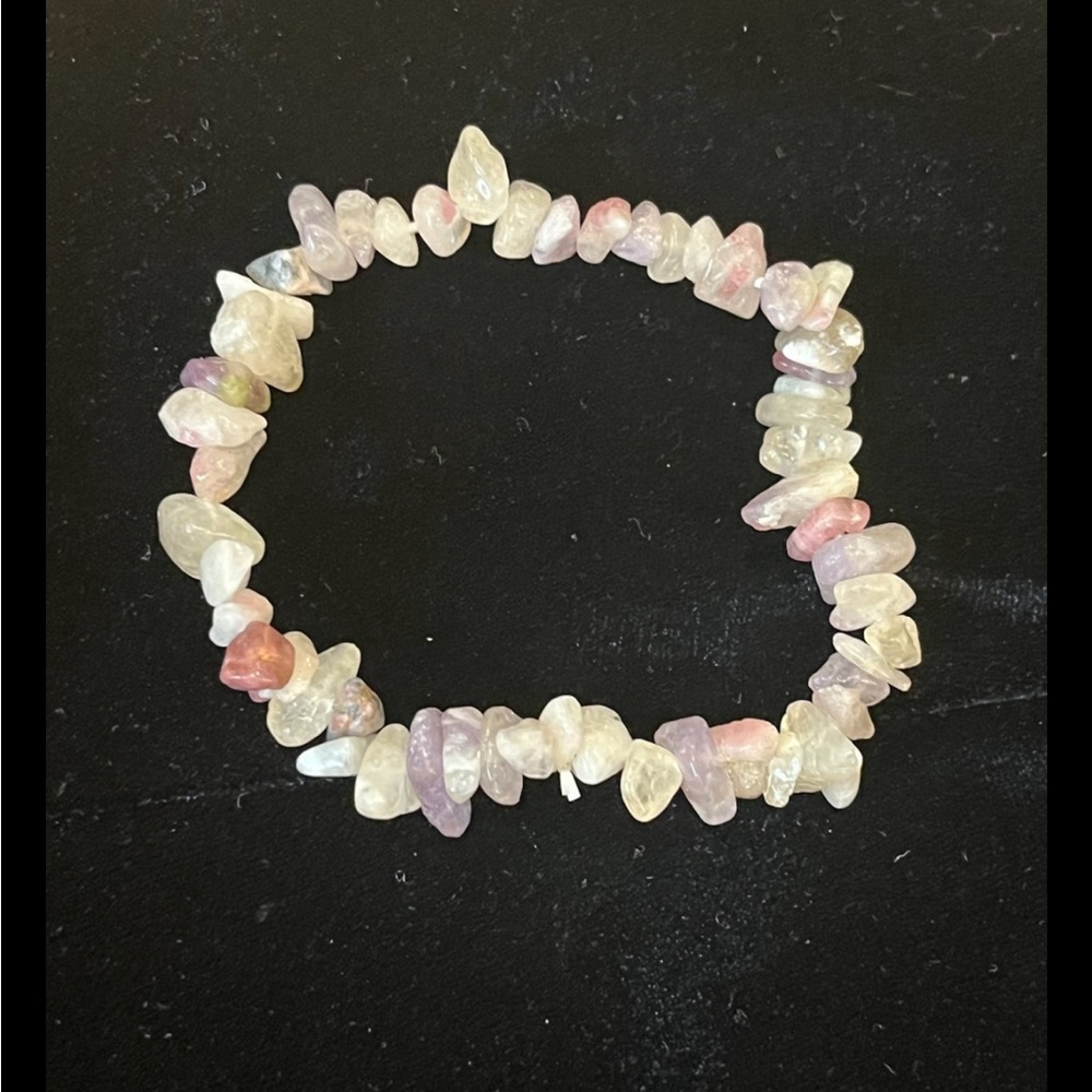 Handcrafted Stress Away Gemstone Bracelet Agate and Rose Quartz - Picture 2 of 4